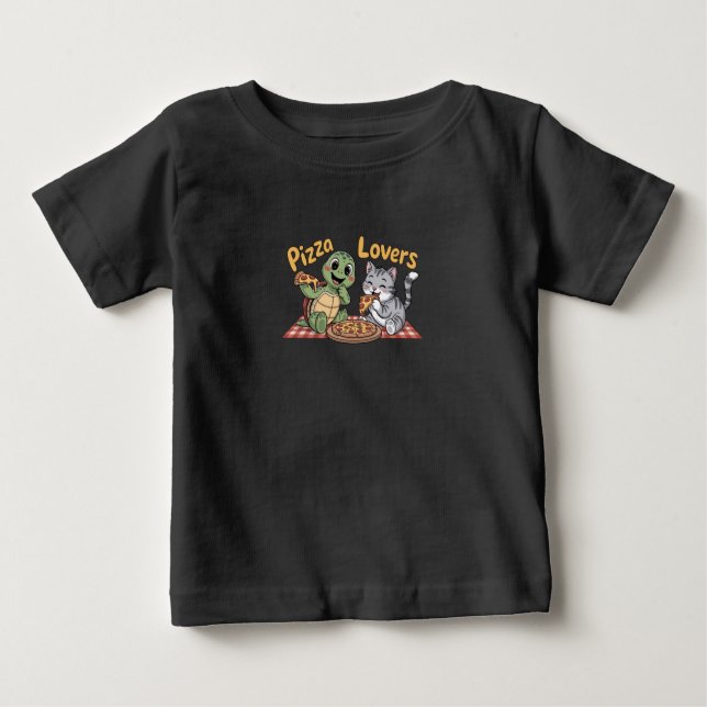 Pizzaliebhaber Baby T-shirt (Vorderseite)