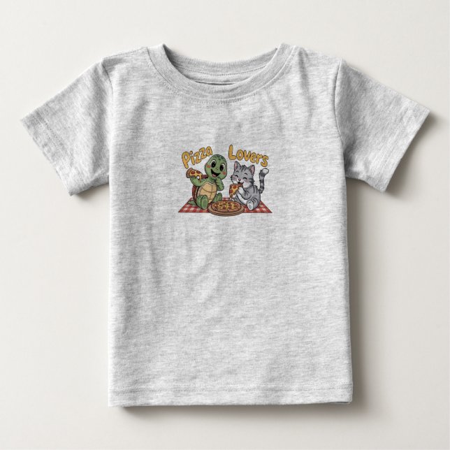 Pizzaliebhaber Baby T-shirt (Vorderseite)