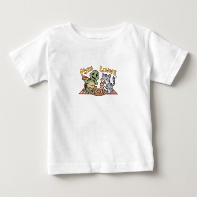 Pizzaliebhaber Baby T-shirt (Vorderseite)