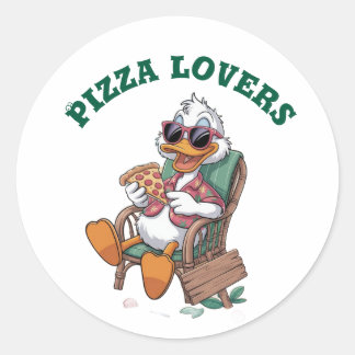 Pizzaliebhaber Runder Aufkleber