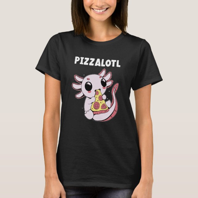 Pizzalotl axolotl Cute salamander Amphibian Endang T-Shirt (Vorderseite)