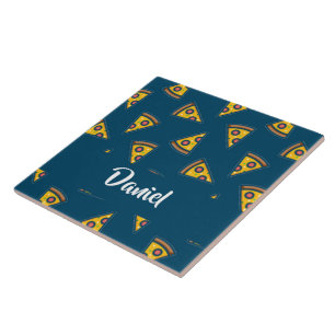 Pizzamuster auf Blau Fliese