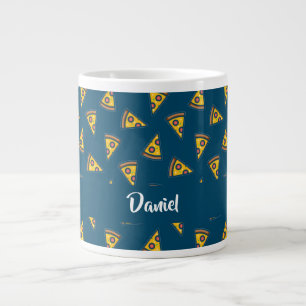 Pizzamuster auf Blau Jumbo-Tasse