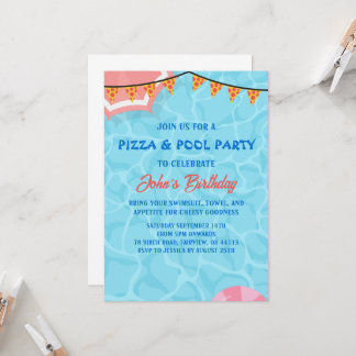 Pizzapool Party Einladung
