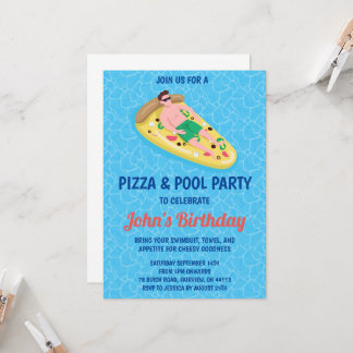 Pizzapool Party Einladung