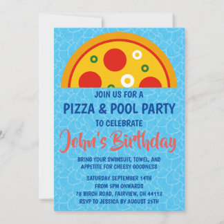 Pizzapool Party Einladung