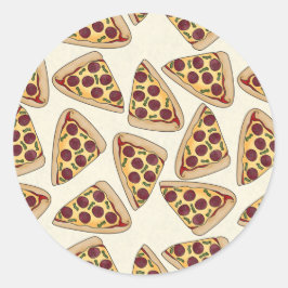 Pizzas-Party Runder Aufkleber