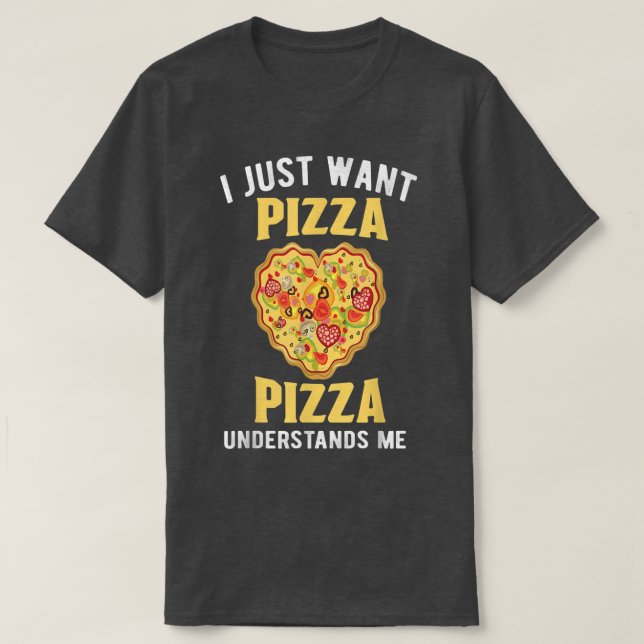 Pizzas Salami Ham Mushroom Tomato Italien Red Whit T-Shirt (Design vorne)
