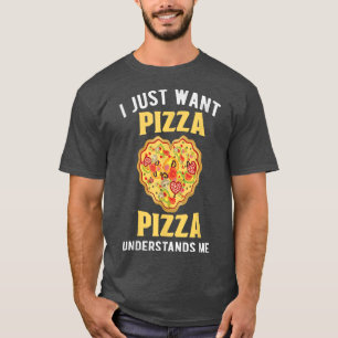 Pizzas Salami Ham Mushroom Tomato Italien Red Whit T-Shirt