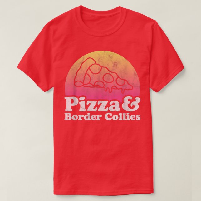 Pizzas und Colliese an den Grenzen oder Border Col T-Shirt (Design vorne)