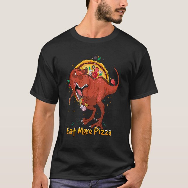 Pizzasaurus Dinosaurier Eating Pizza Rex T-Shirt (Vorderseite)
