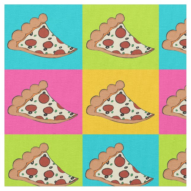 Pizzascheiben deckten Gewebe mit Ziegeln Stoff (Nahaufnahme)