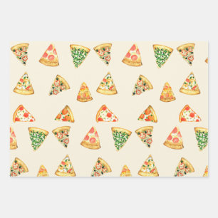 Pizzascheiben für Pizzaliebhaber Geschenkpapier Set