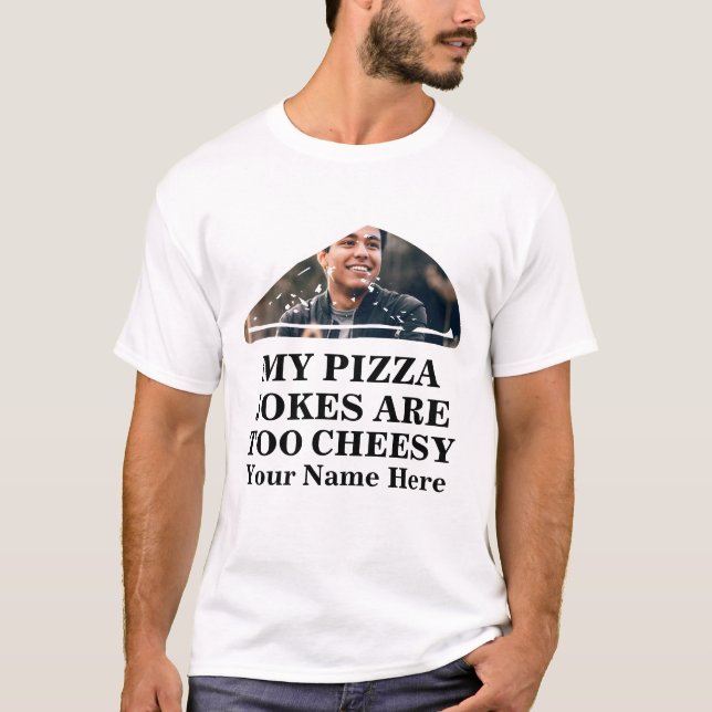 Pizzaschnitt Foto lustige Väter Tag T-Shirt (Vorderseite)