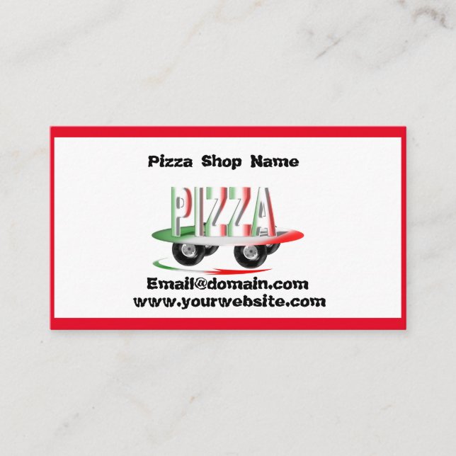 Pizzaservice, rot-grün visitenkarte (Vorderseite)