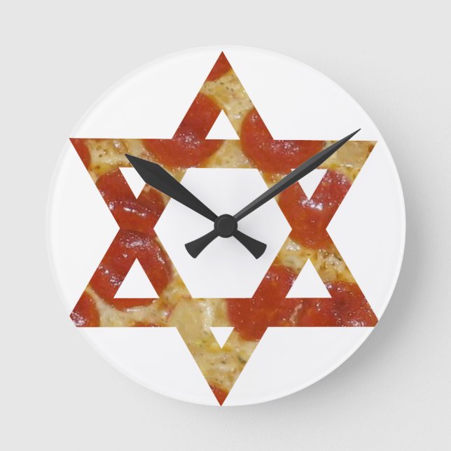 Pizzastern Runde Wanduhr (Vorderseite)