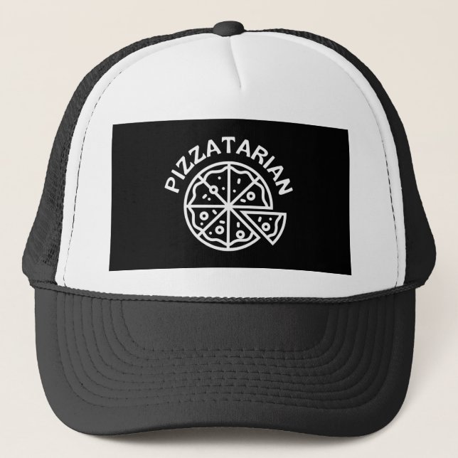 Pizzatarian Pizza T-Shirt Truckerkappe (Vorderseite)
