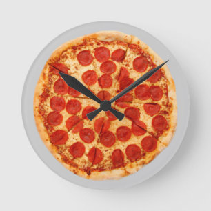 Pizzazeit! Runde Wanduhr