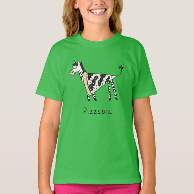 Pizzebra Pizza Zebra Kid's Girl's T - Shirt (Vorderseite)