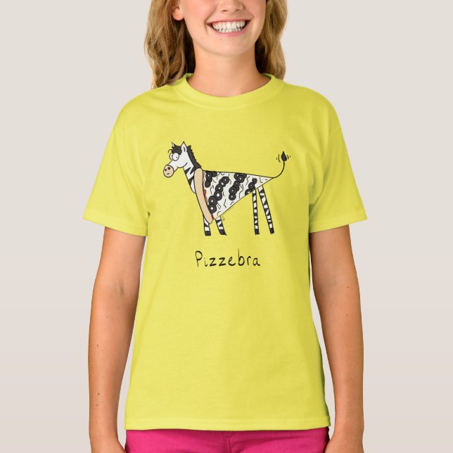 Pizzebra Pizza Zebra Kid's Girl's T - Shirt (Vorderseite)
