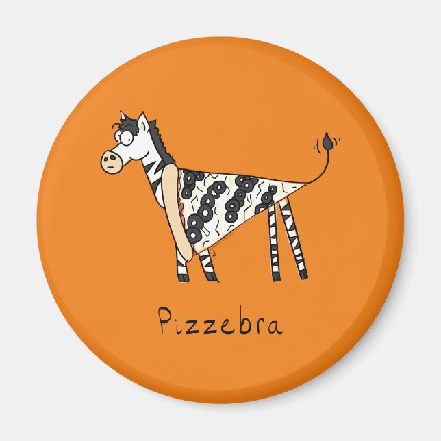 Pizzebra Pizza Zebra Magnet (Vorne)