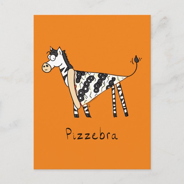 Pizzebra Pizza Zebra Postkarte (Vorderseite)