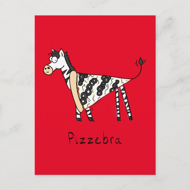 Pizzebra Pizza Zebra Postkarte (Vorderseite)