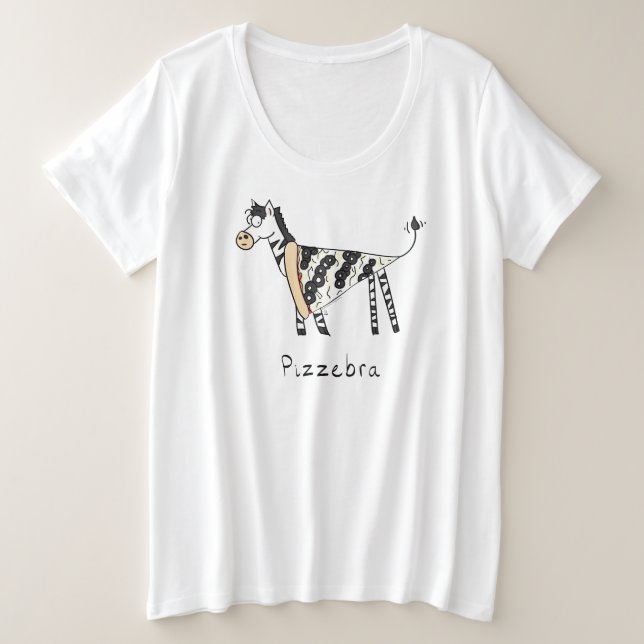 Pizzebra Pizza Zebra Women's Plus Size T - Shirt (Design vorne)