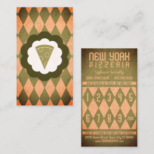 Pizzeria diamonds Briefmarken card Treuekarte