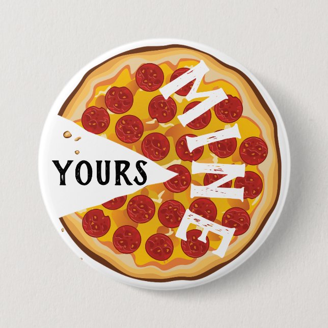 Pizzeria Funny Pepperoni niedlicher Feinschmecker Button (Vorderseite)