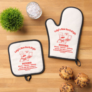 Pizzeria Pizza im Detail Pizza Koch Ofenhandschuh & Topflappen-Set