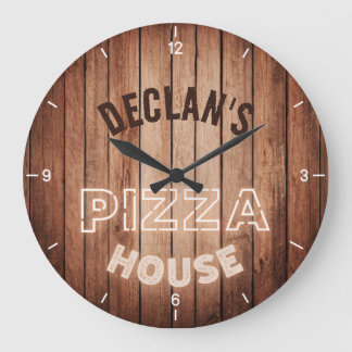 Pizzeria Pizza Italienischer Individuelle Name Große Wanduhr