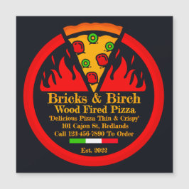 Pizzeria Promo Magnet für die Zubereitung von Holz