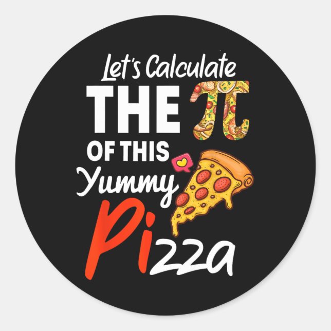 Pizzeria pun mathematica pi pari runder aufkleber (Vorderseite)