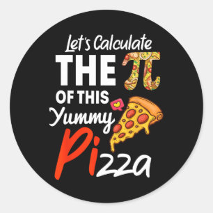 Pizzeria pun mathematica pi pari runder aufkleber