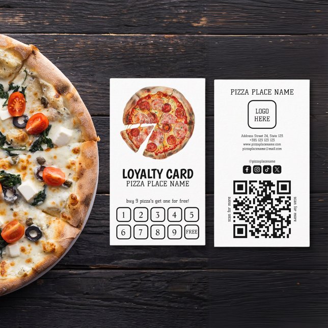 Pizzeria QR Code Einfache Loyalität Karte (Von Creator hochgeladen)