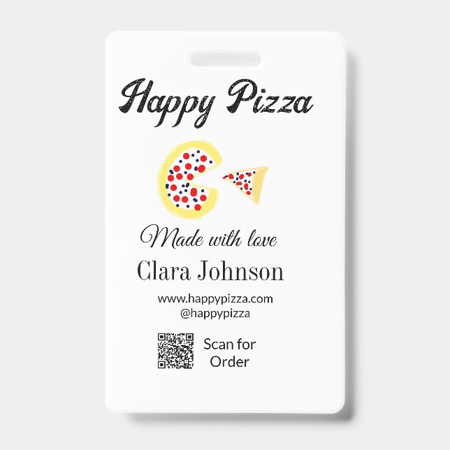 Pizzeria Restaurant Cafe Pizzeria Scan QR-Code bes Ausweis (Vorderseite)