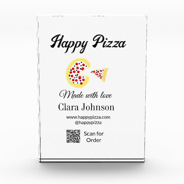 Pizzeria Restaurant Cafe Pizzeria Scan QR-Code bes Fotoblock (Vorderseite)
