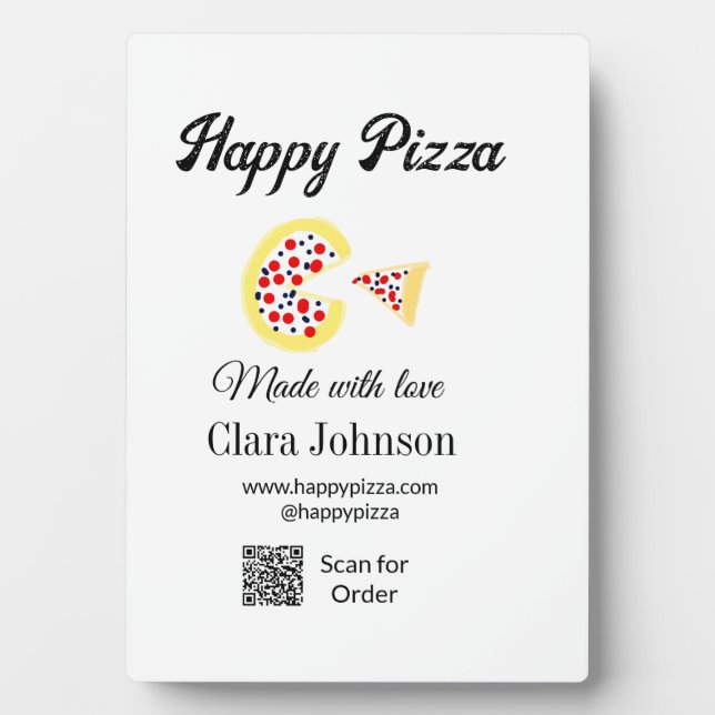Pizzeria Restaurant Cafe Pizzeria Scan QR-Code bes Fotoplatte (Vorderseite)