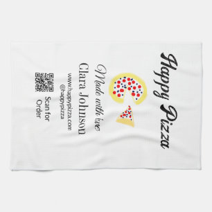 Pizzeria Restaurant Café Pizzeria Scan QR-Code bes Geschirrtuch