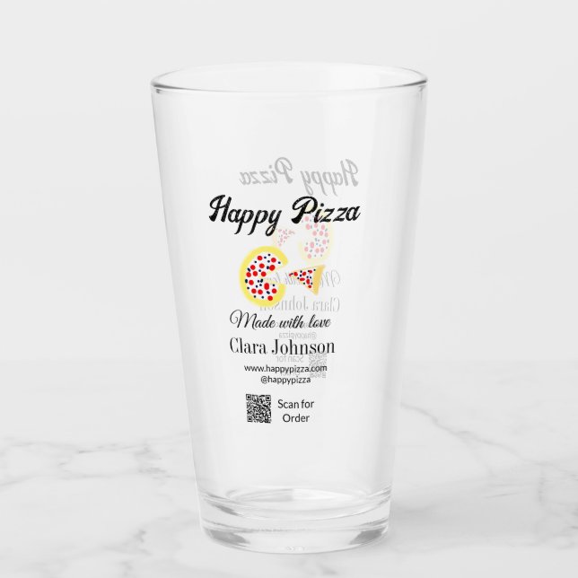 Pizzeria Restaurant Cafe Pizzeria Scan QR-Code bes Glas (Vorderseite)
