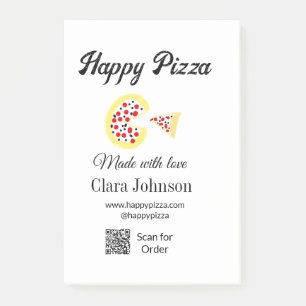 Pizzeria Restaurant Cafe Pizzeria Scan QR-Code bes Post-it Klebezettel