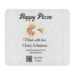 Pizzeria Restaurant Café Pizzeria Scan QR-Code Bes Schneidebrett
