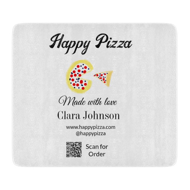 Pizzeria Restaurant Café Pizzeria Scan QR-Code Bes Schneidebrett (Vorderseite)