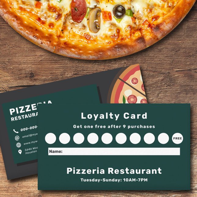 Pizzeria Restaurant Loyalität Visitenkarte (Pizzeria Restaurant Loyalty Card)