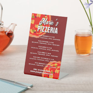 Pizzeria Restaurant Pizza Speisekarten Vorlage Sockelschild