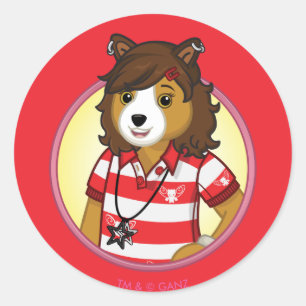 PJ Collie Runder Aufkleber