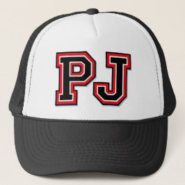 'PJ' Monogram Truckerkappe