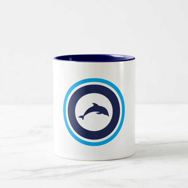 PJK 11oz Tasse / Delfin-Logo / blau innen (Mittel)