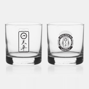 PJK 12oz Rocks Glas Set von 2 / schwarzes Logo & K